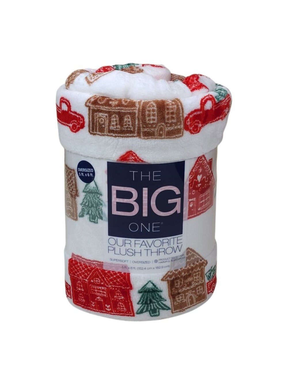 The Big One Oversized Plush Throw Blanket Holiday Design 5' x 6' Tawny Brown
